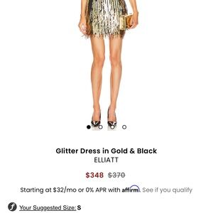 Elliatt Sequin Mini Dress in Gold and Black